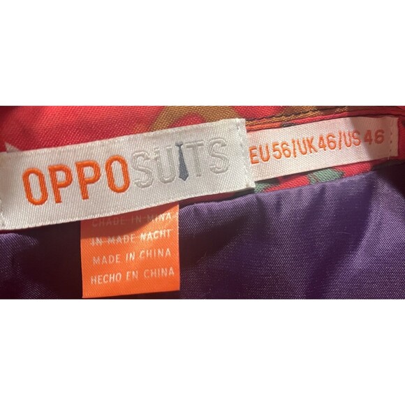 OppoSuits Ugly Christmas Suit Men 46 Blazer Pants Tie Snowman Tree Reindeer EUC - Picture 5 of 6